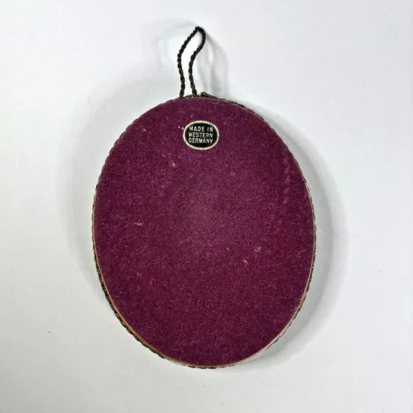 Vintage Silk Christmas Ornament West German Holiday Vintage Shabby Decor - Picture 2 of 5